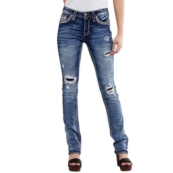 Rock Revival Denim - Rock Revival Vitual Pink Midrise Straight Jeans 28